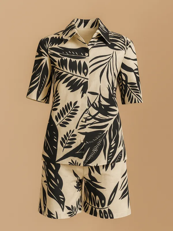 Radiance_Co-Ord_Set_Set_For_Women_Cream_Cotton