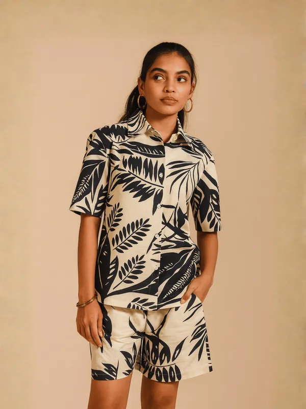 Radiance_Co-Ord_Set_Set_For_Women_Cream_Cotton