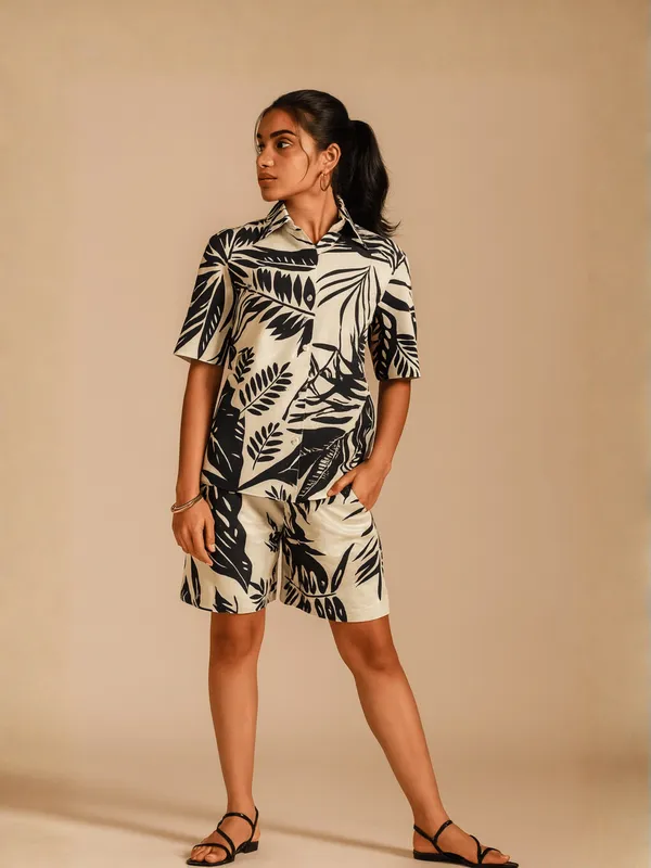 Radiance_Co-Ord_Set_Set_For_Women_Cream_Cotton