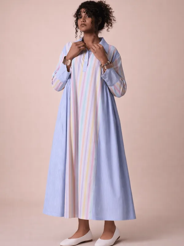 Axis_Dress_Multicolour_Vertical_Stripe