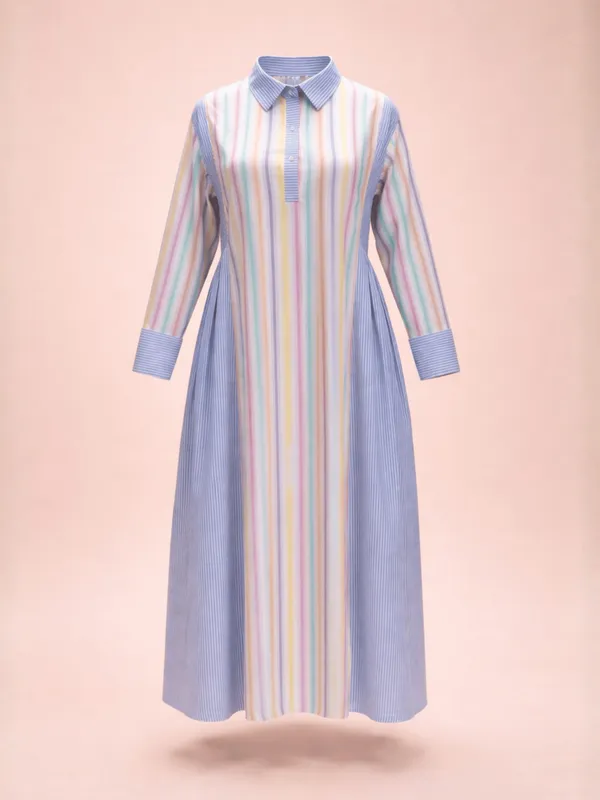 Axis_Dress_Multicolour_Vertical_Stripe