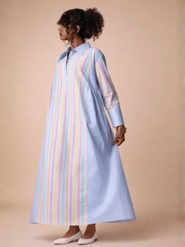 Axis_Dress_Multicolour_Vertical_Stripe