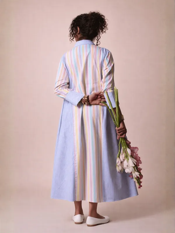 Axis_Dress_Multicolour_Vertical_Stripe