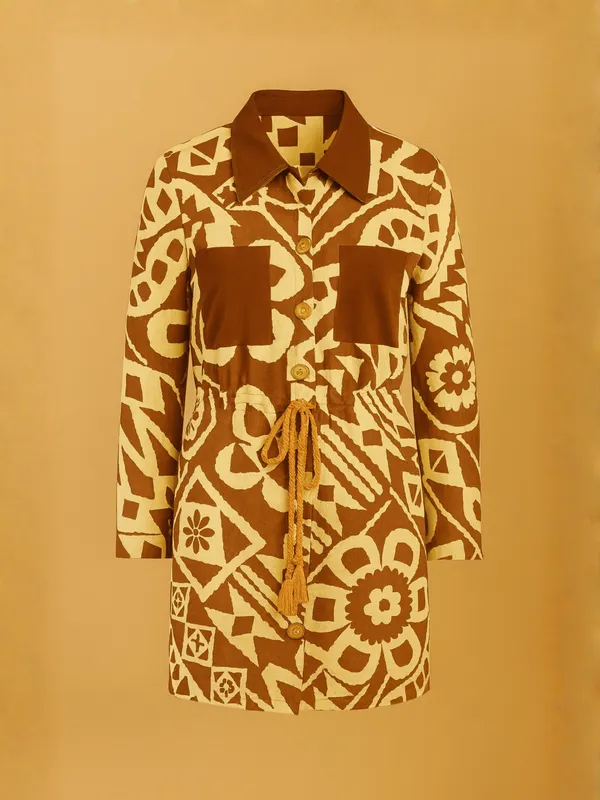 Rustic_Geo_Jacket_For_Women_Brown_Organic_Cotton