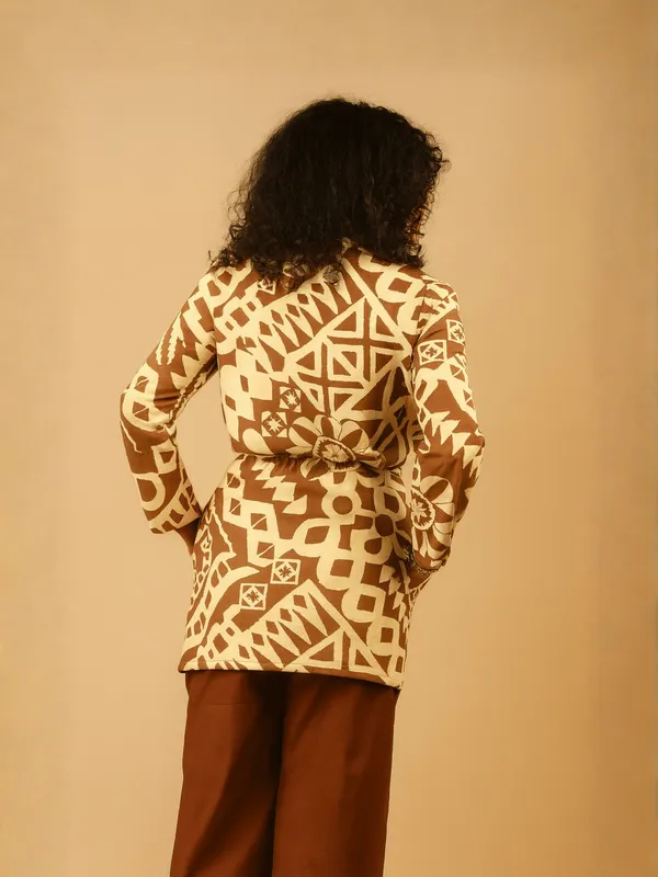 Rustic_Geo_Jacket_For_Women_Brown_Organic_Cotton