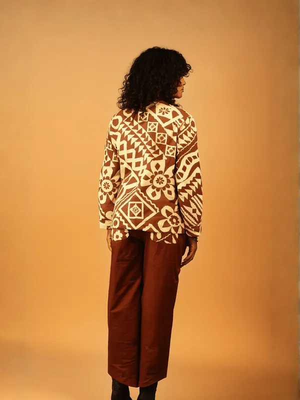 Rust_Geo_Bomber_Co-ord_Set_For_Women_Brown_Organic_Cotton
