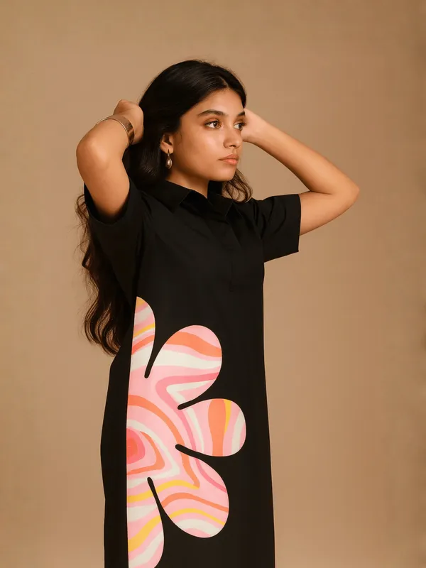 Petal_Prism_Dress_For_Women_Black_Organic_Cotton