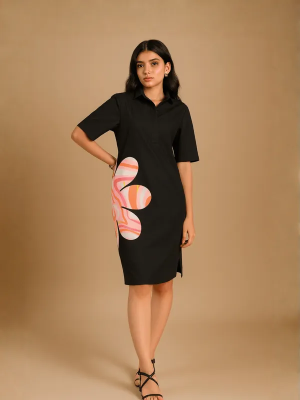 Petal_Prism_Dress_For_Women_Black_Organic_Cotton