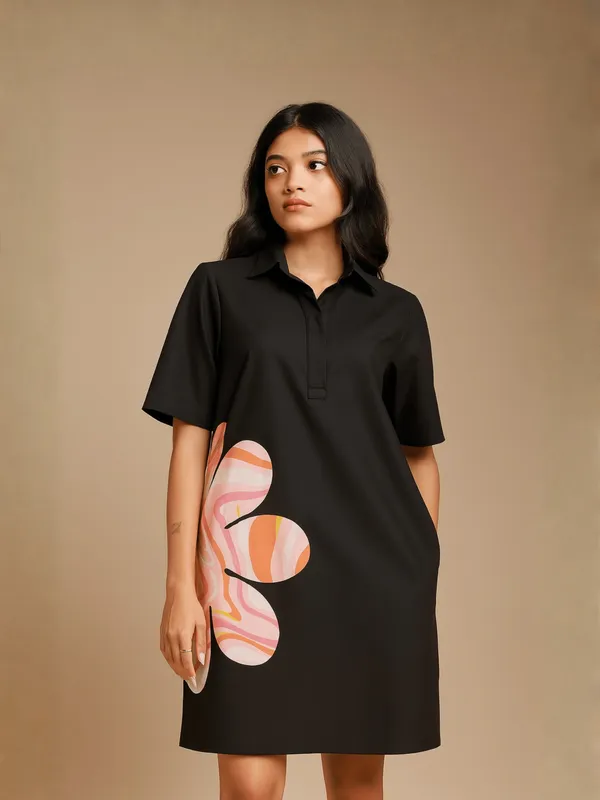 Petal_Prism_Dress_For_Women_Black_Organic_Cotton