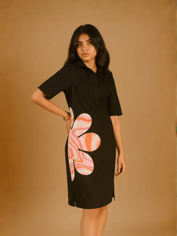 Petal_Prism_Dress_For_Women_Black_Organic_Cotton