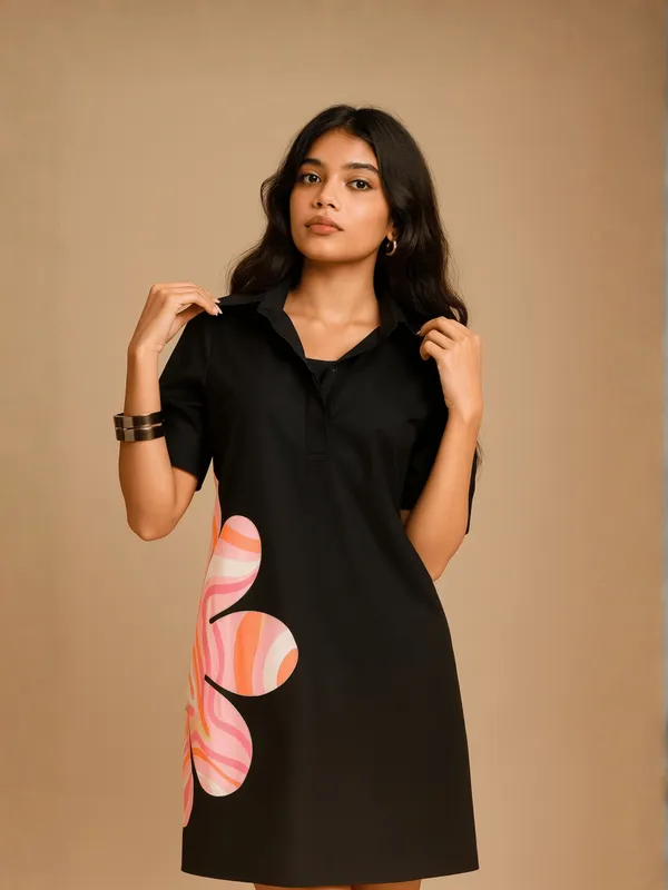 Petal_Prism_Dress_For_Women_Black_Organic_Cotton