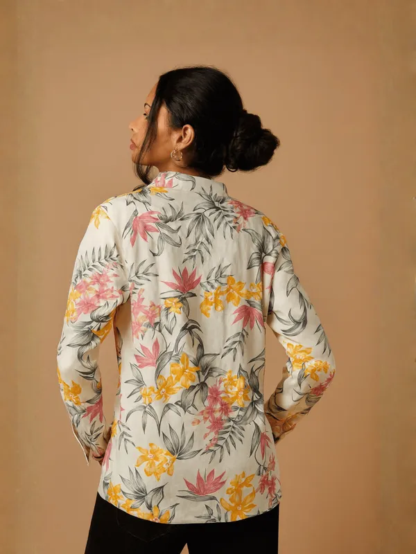 Petal_Pleated_Top_For_Women_Cream_Organic_Cotton
