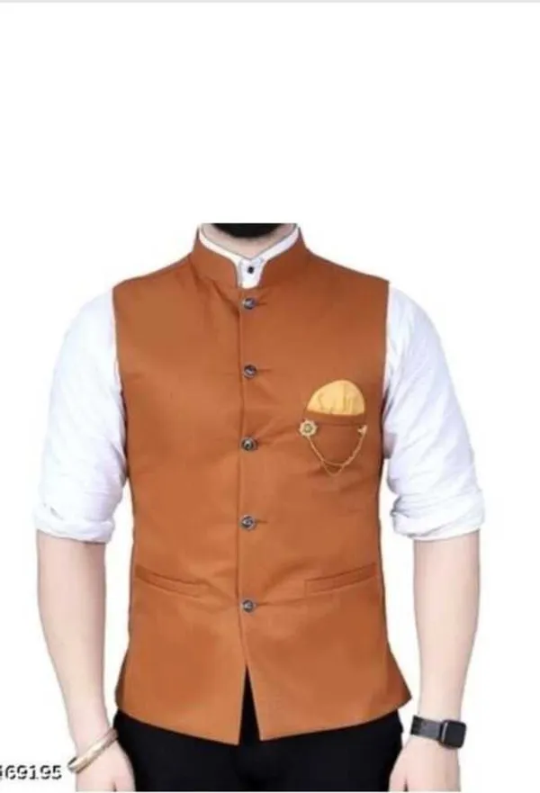 Bronze_Polycotton_Sleeveless_Solid_Men_Jacket