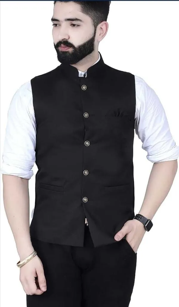 Black_Polycotton_Solid_Men_Waistcoat