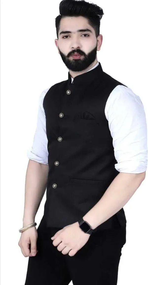 Black_Polycotton_Solid_Men_Waistcoat