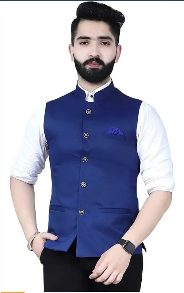 Blue_Pure_Cotton_Solid_Men_Waistcoat