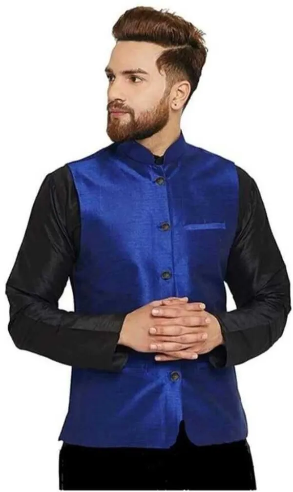 Blue_Polyester_Sleeveless_Self_Design_Men_Jacket