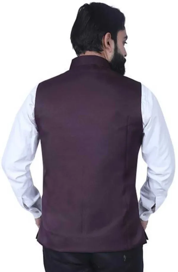Wine_Silk_Blend_Solid_Men_Waistcoat