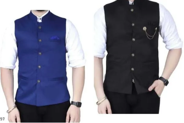 Black_And_Blue_Polycotton_Sleeveless_Solid_Men_Jacket
