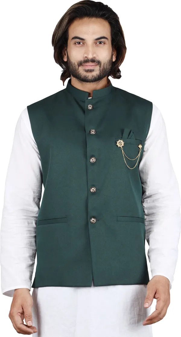 Green_Polycotton_Solid_Men_Waistcoat
