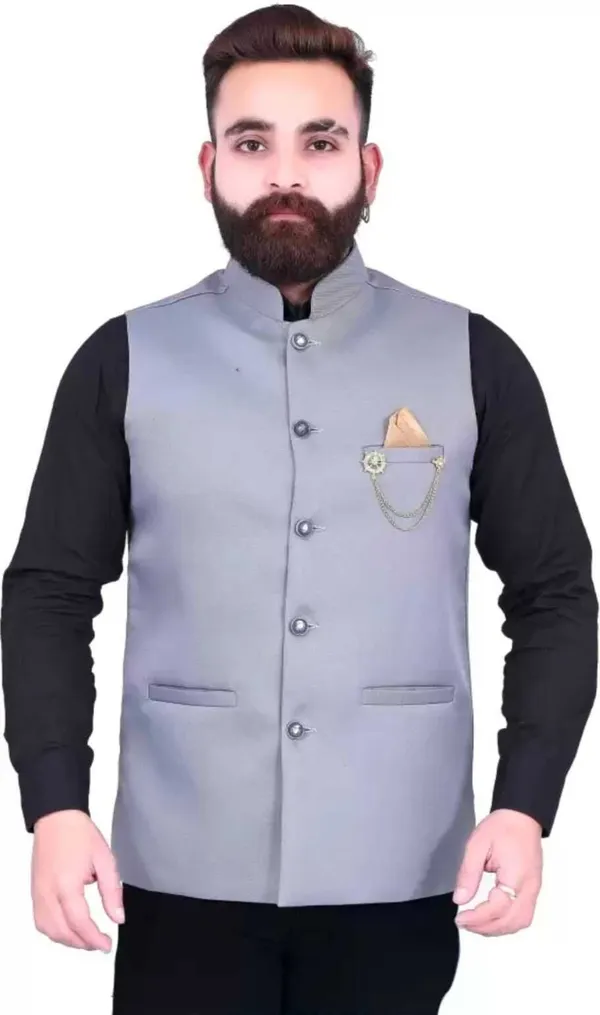 Grey_Silk_Blend_Solid_Men_Waistcoat