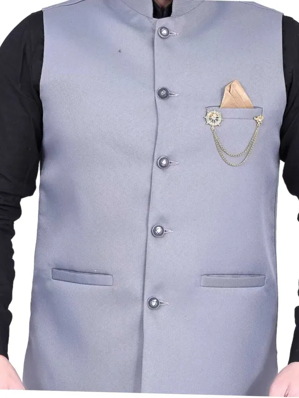 Grey_Silk_Blend_Solid_Men_Waistcoat