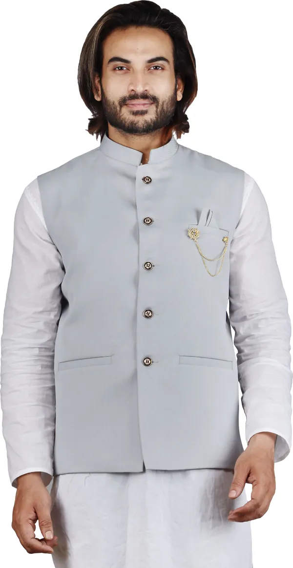 Grey_Silk_Blend_Solid_Men_Waistcoat