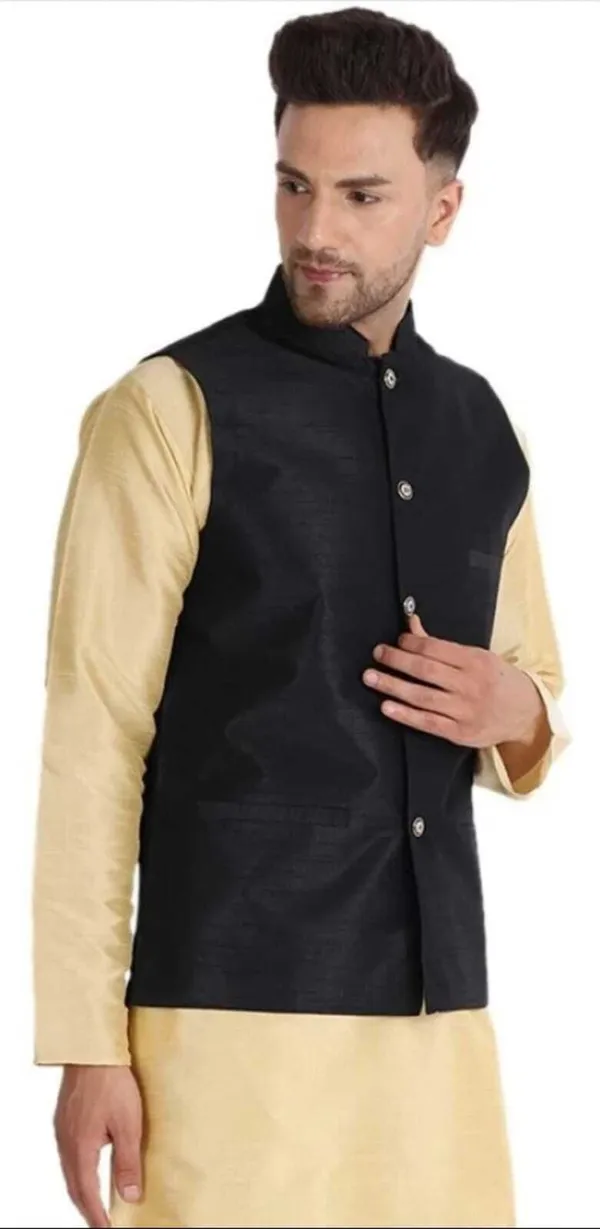 Black_Polyester_Sleeveless_Self_Design_Men_Jacket