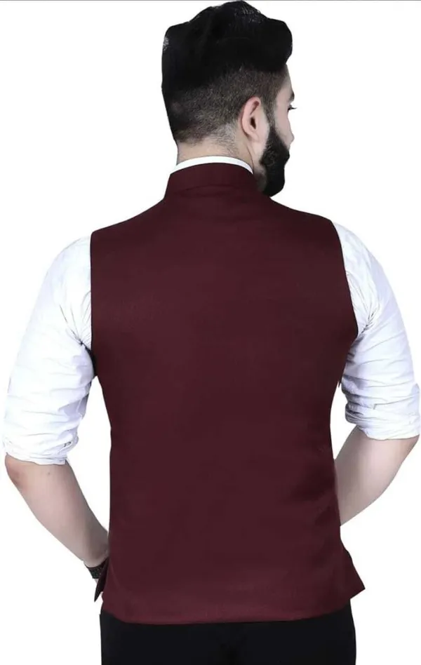 Maroon_Polycotton_Sleeveless_Self_Design_Men_Jacket