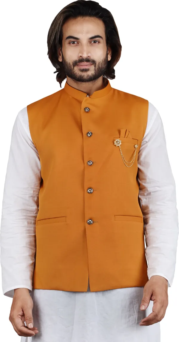 Mustard_Silk_Blend_Solid_Men_Waistcoat