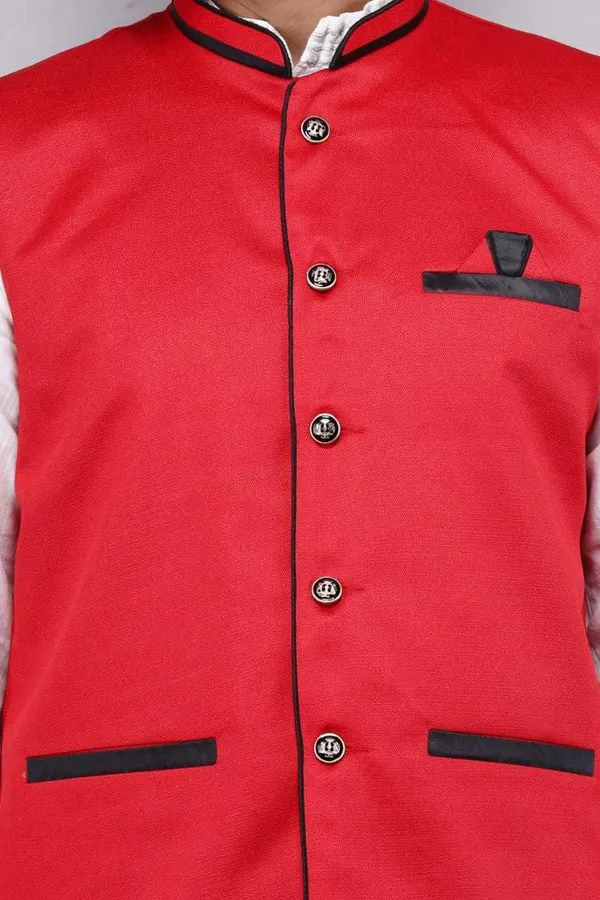 Red_Silk_Blend_Solid_Men_Waistcoat