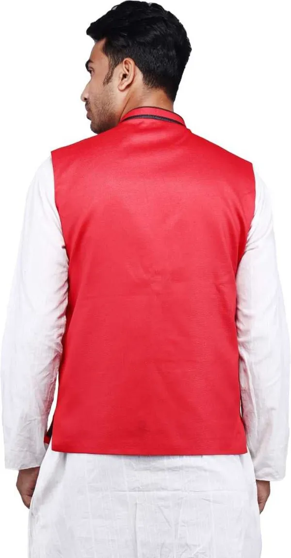 Red_Silk_Blend_Solid_Men_Waistcoat