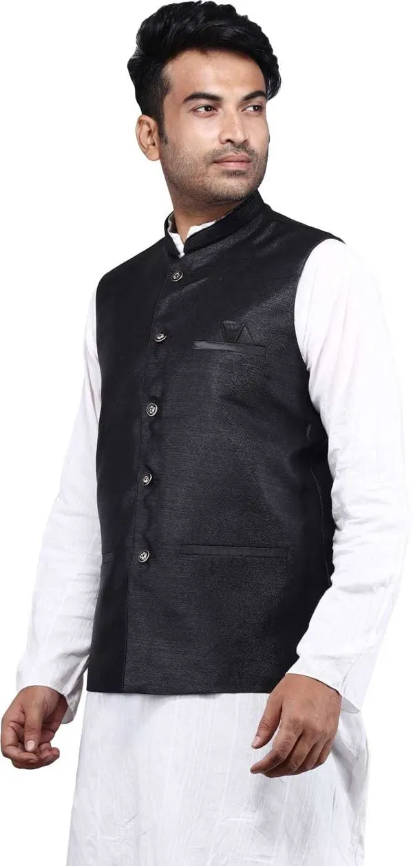 Black_Silk_Blend_Solid_Men_Waistcoat