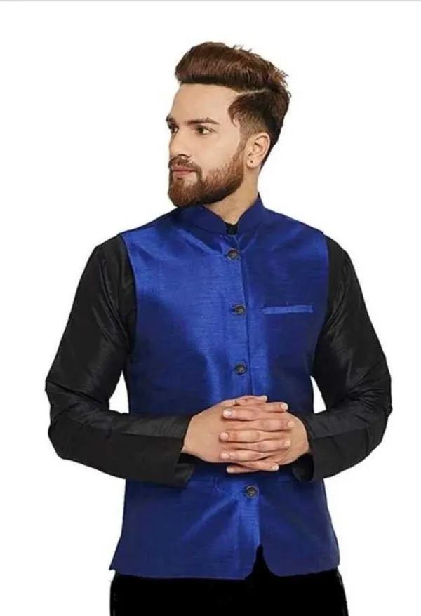 Blue_Silk_Blend_Solid_Men_Waistcoat