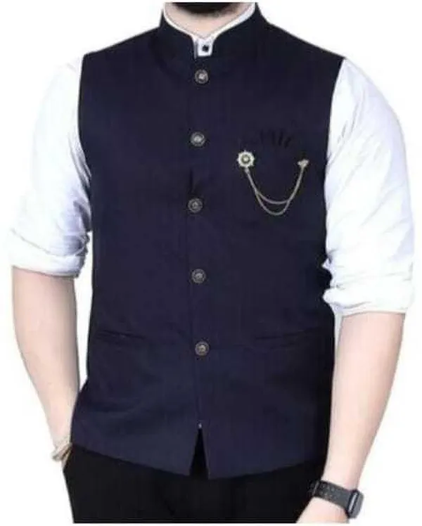 Blue_Silk_Blend_Solid_Men_Waistcoat