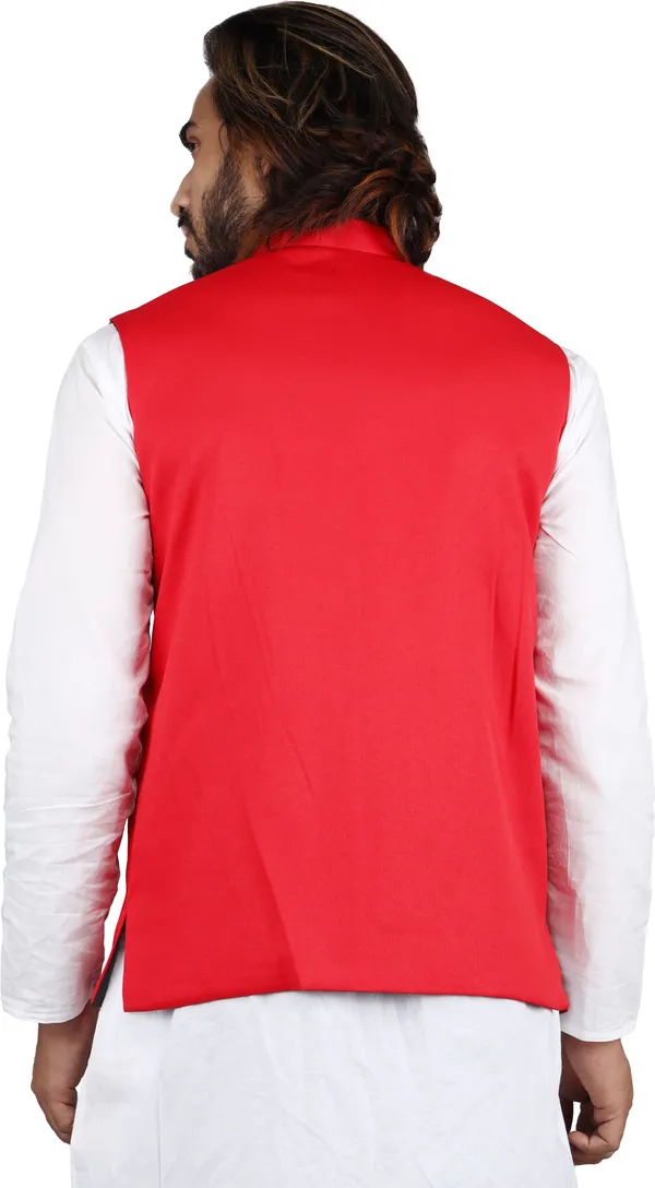 Red_Silk_Blend_Solid_Men_Waistcoat