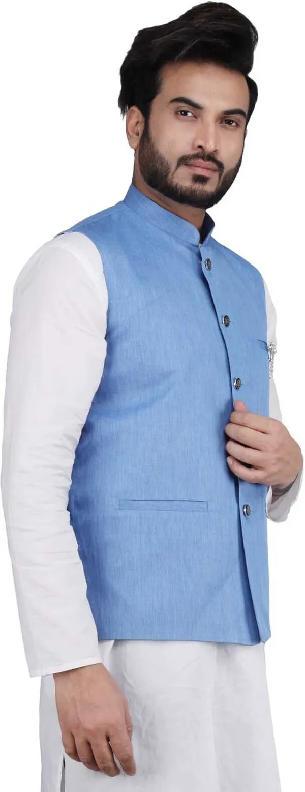 Light_Blue_Pure_Cotton_Solid_Men_Waistcoat