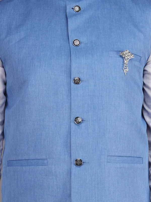 Light_Blue_Pure_Cotton_Solid_Men_Waistcoat