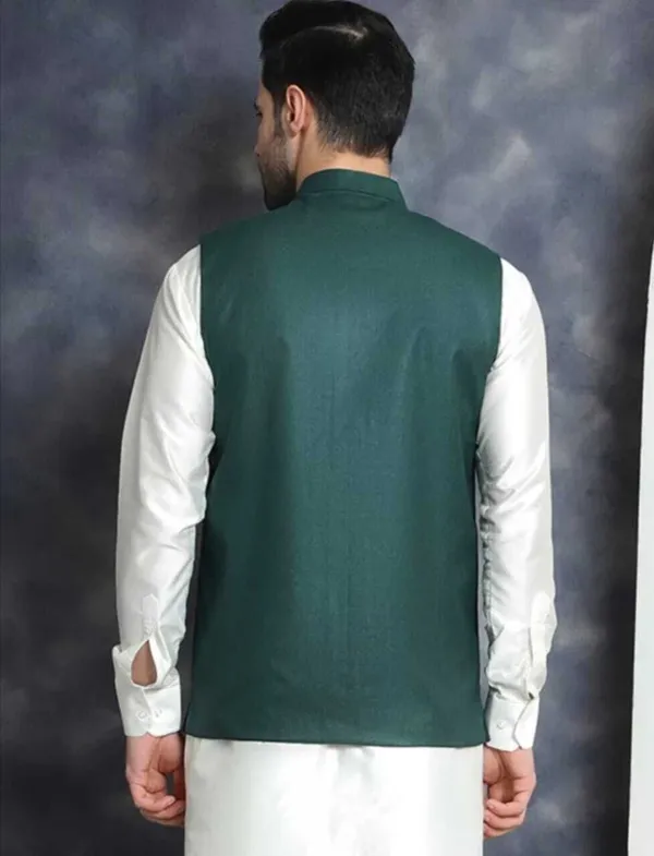 Green_Linen_Silk_Sleeveless_Solid_Men_Jacket