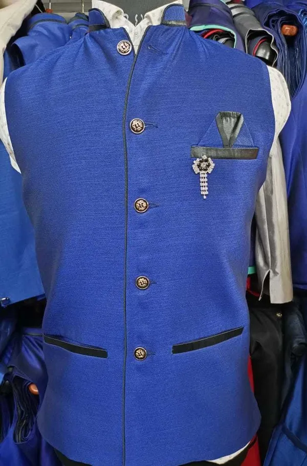 Blue_Silk_Blend_Self_Design_Men_Waistcoat