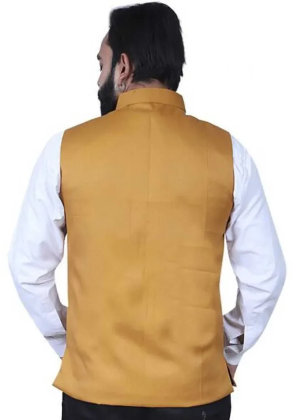 Mustard_Silk_Blend_Solid_Men_Waistcoat
