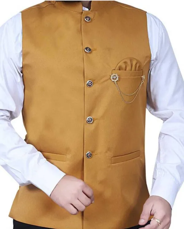 Mustard_Silk_Blend_Solid_Men_Waistcoat