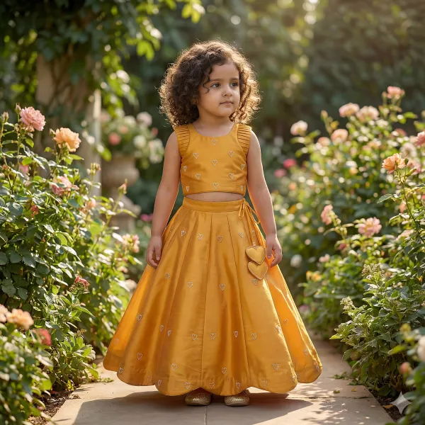 Yellow_Premiumtafetta_Silk_&_Buttercrepe_Lining_Heart_Pearl_Embroidery_Top_&_Skirt_Set_For_Kids