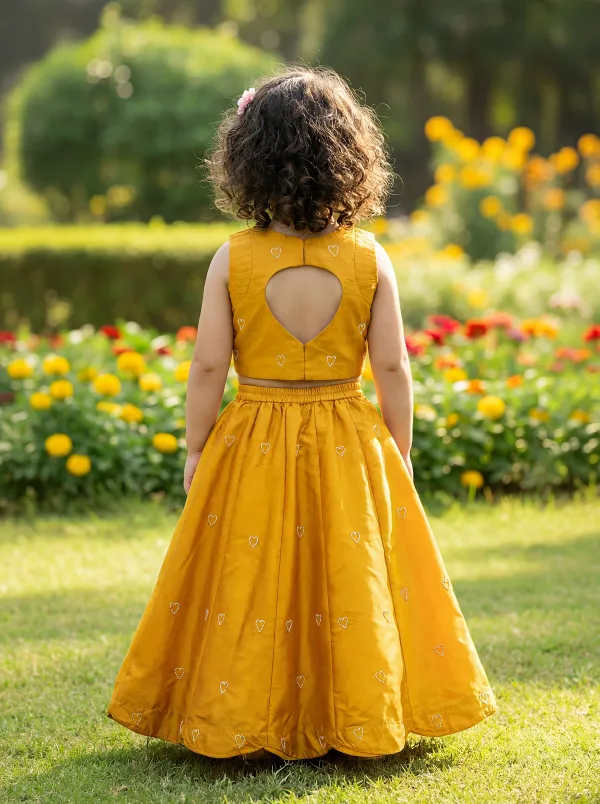 Yellow_Premiumtafetta_Silk_&_Buttercrepe_Lining_Heart_Pearl_Embroidery_Top_&_Skirt_Set_For_Kids