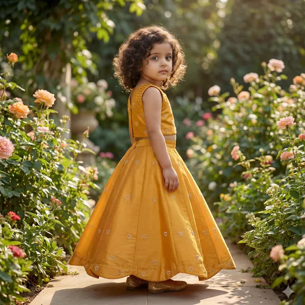 Yellow_Premiumtafetta_Silk_&_Buttercrepe_Lining_Heart_Pearl_Embroidery_Top_&_Skirt_Set_For_Kids