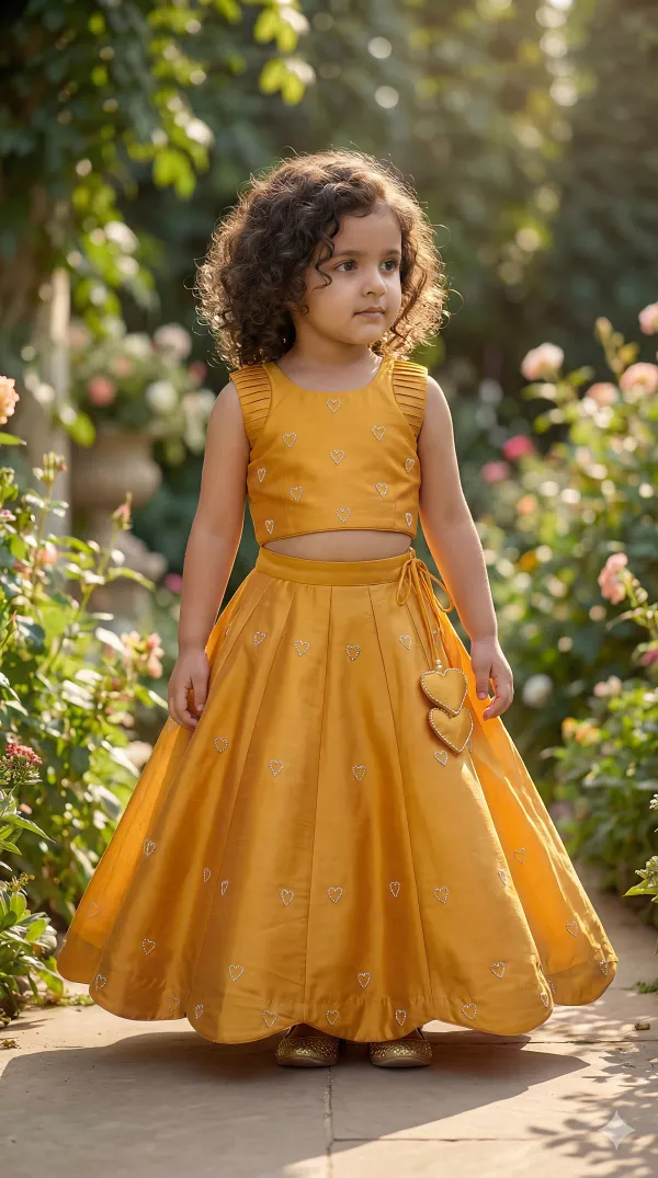 Yellow_Premiumtafetta_Silk_&_Buttercrepe_Lining_Heart_Pearl_Embroidery_Top_&_Skirt_Set_For_Kids