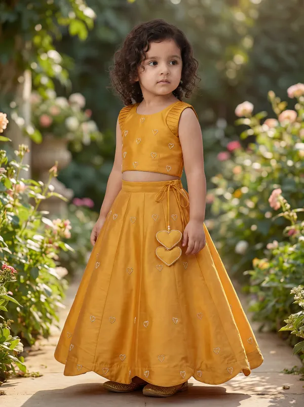 Yellow_Premiumtafetta_Silk_&_Buttercrepe_Lining_Heart_Pearl_Embroidery_Top_&_Skirt_Set_For_Kids