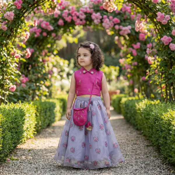 Deep_Magenta_Premium_Premium_Silk_&_Soft_Net_&_Cotton_Lining_Girls_Lehenga_Set_With_Potli_Bag_For_Girls