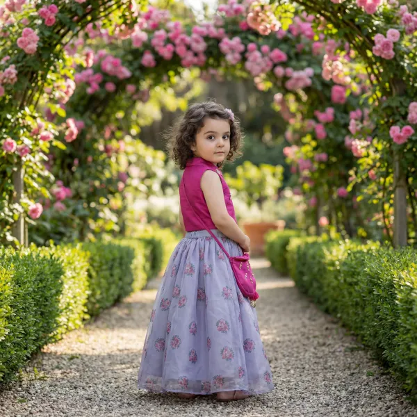 Deep_Magenta_Premium_Premium_Silk_&_Soft_Net_&_Cotton_Lining_Girls_Lehenga_Set_With_Potli_Bag_For_Girls