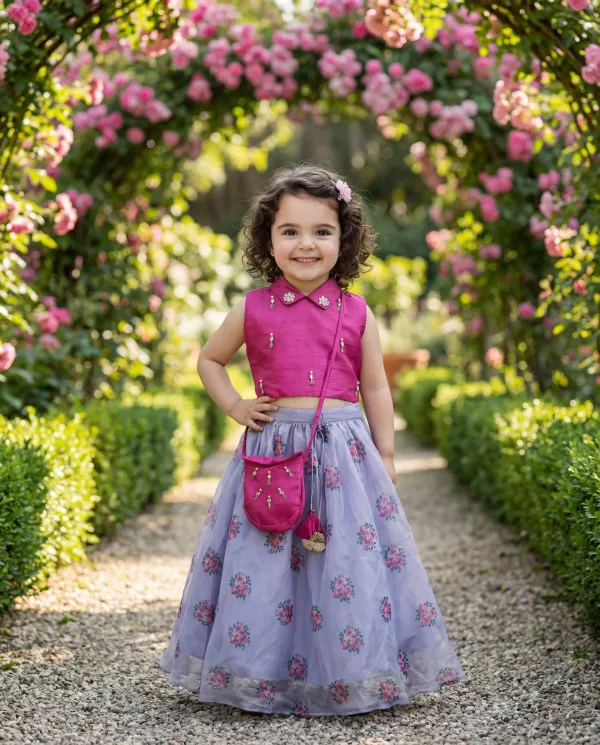 Deep_Magenta_Premium_Premium_Silk_&_Soft_Net_&_Cotton_Lining_Girls_Lehenga_Set_With_Potli_Bag_For_Girls